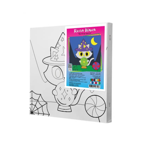 Набір для розпису по контурах Riviera Blanca "Котяча магія" 25x25 см (КА-164)