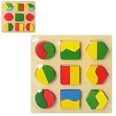 Дерев'яна іграшка Геометрика 2 види, кул., 18-18-2 см 