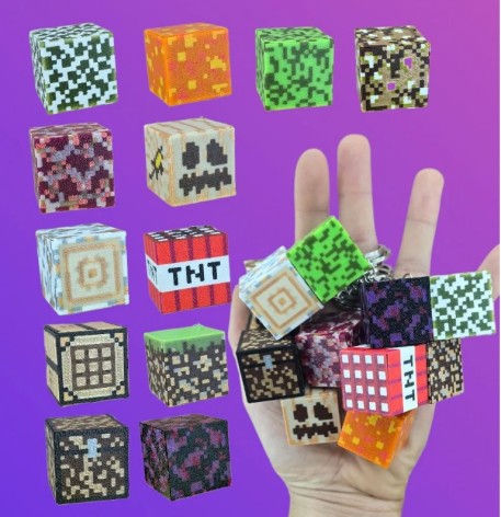 Кубики Майнкрафт брелок