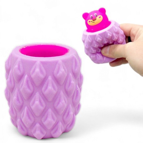Игрушка антистресс "Мишка в ананасе", фиолетовый
