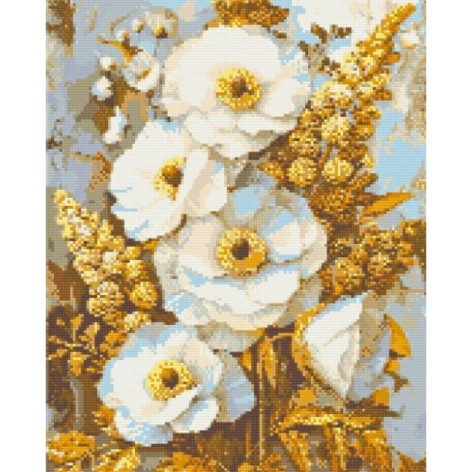 Алмазная мозаика "Благородные цветы" 40х50 см