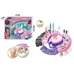 Набір тимчасових татуювань  трафарети, глітер, 2 аплікатори, олія, ігрова платформа, в кор. 