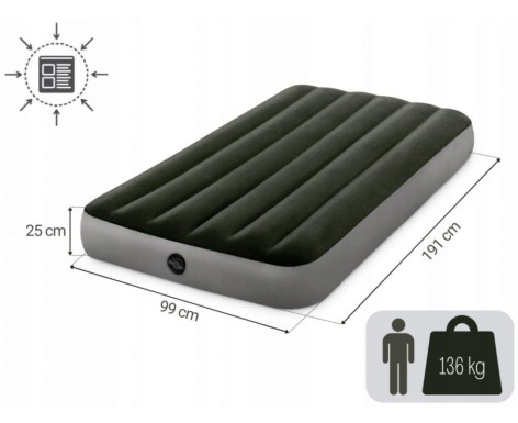 Велюр матрац 99-191-25см, до 136кг, зелений, в кор-ці 