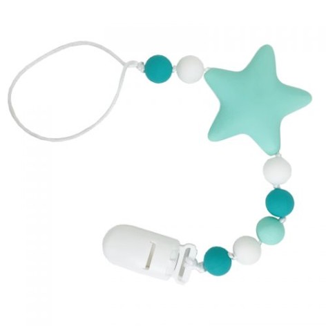 Силіконовий ланцюжок для пустушки "Зірочка", м'ятний