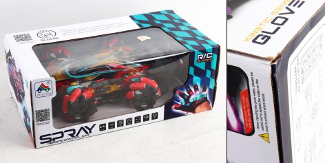 УЦЕНКА 30% Р/К машина, 2,4G, трюковая, ,корпус не бьется, звук, свет, пар, 2 цвета, на аккумуляторе, USB-зарядное, в кор-ке, 38-21-14,5см /6/