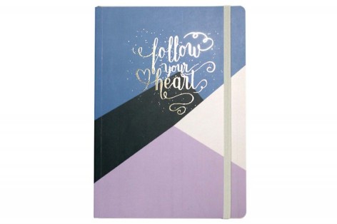 Тетрадь А5 на гумці, картонна обкладинка 300гр. з фольгою, 100 арк, 70гр. клітинка