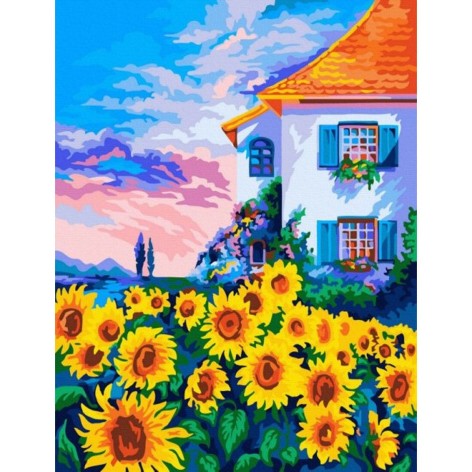 Розпис за номерами Хатинка серед соняхів