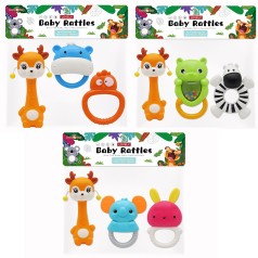 Брязкальце набор 3шт, животные, от 10см до 15см, 3 вида, в п/э 17-22-5см 