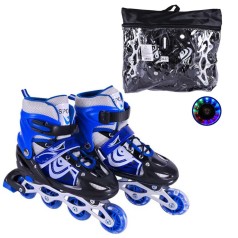 Роликовые коньки размер M (34-37) колеса PVC (СИНИЕ)