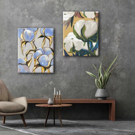 Набор картин по номерам с краской металлик Riviera Blanca Яркий хлопок (ITR-086) 2 шт в наборе