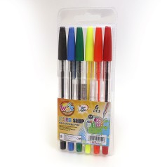 Набір кулькових ручок Beifa-6, 6 кольорів