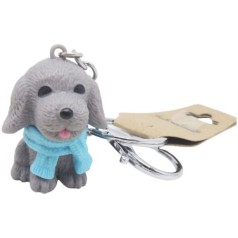 Брелок Собачка с шарфиком серый