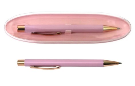 Ручка кулькова подарункова A-PLUS, синє чорнило, корпус металевий, в пластиковому футлярі A-921(947)