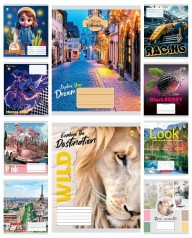 Тетрадь 18 арк.клітинка Тверда ТЕ41205 18КВ6 МІКС, 20 шт. в уп. /400/, 10к.