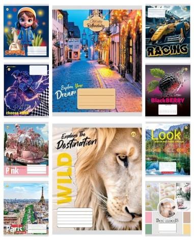 Тетрадь 18 арк.клітинка Тверда ТЕ41205 18КВ6 МІКС, 20 шт. в уп. /400/, 10к.