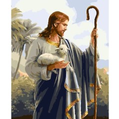 Набор для росписи по номерам Иисус с ягненком Strateg размером 40х50 см (GS413)