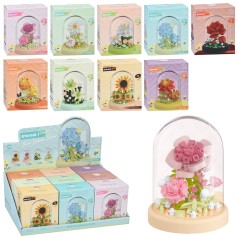 Конструктор квіти у колбі, 6-6-7,8см, від 161дет, в кор-ці, (9видів) /8/72/9шт в кор.35-14-21см