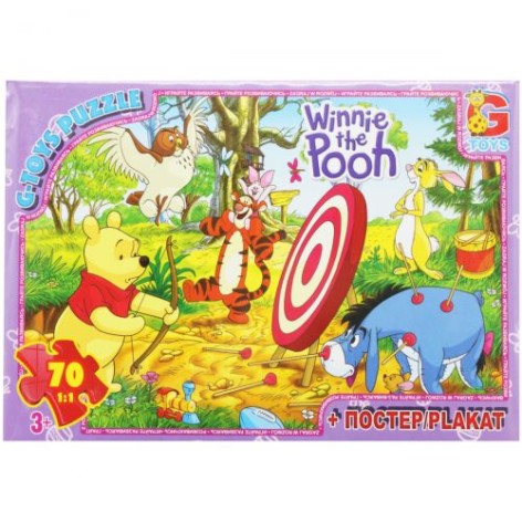 Пазлы "Винни Пух", 70 элементов + плакат