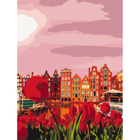 Картина за номерами: Червоні фарби Амстердаму
