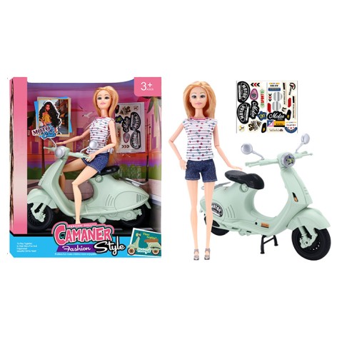 Лялька 30см, шарнірна, мотоцикл 25см, в кор-ці, 27-33-9см /24/