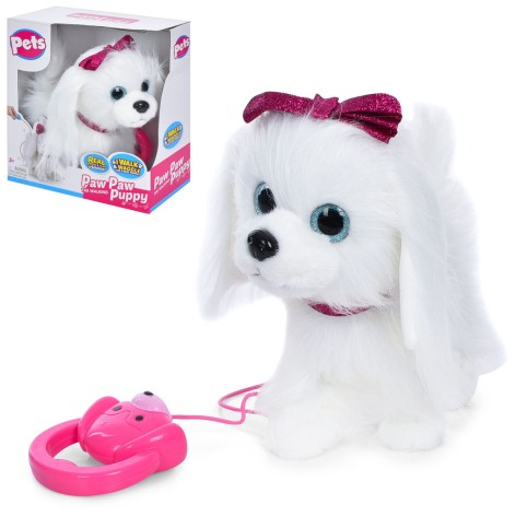 Мягкая игрушка собака, д/к, 30-20см, двигает головой, музыка, звук, ходит, двигает хвостом, на бат-ке, в кор-ке, 28-25,5-12,5см 