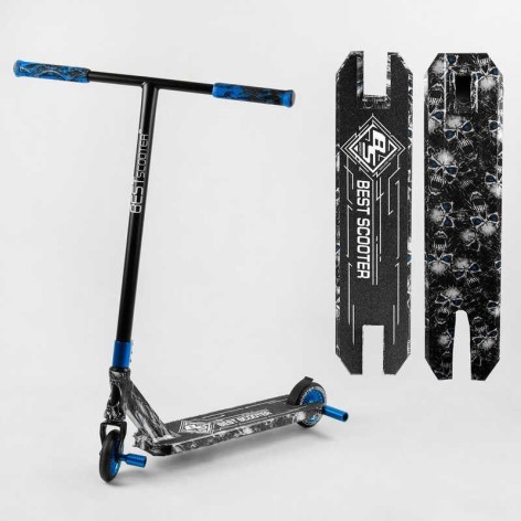 Самокат трюковый "Best Scooter" (HIC-система, ПЕГИ, алюминиевый диск и дека с ПРИНТОМ, колеса PU, d=110мм, ширина руля – 60 см)