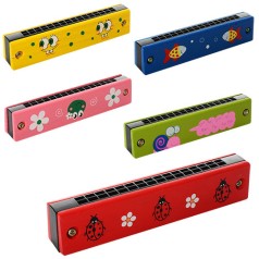 Дерев'яна іграшка Гармошка 4 види, кул., 13см 