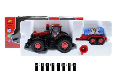 Трактор іграшковий з мильними бульбашками на батарейках, музика, світлові ефекти 41,5*13*15,5 см