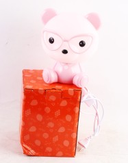 УЦЕНКА 30% Лампа-ночник  детская  "Мишка в очках" 20см,3цв.(1*36)