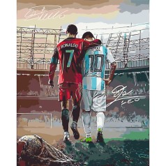 Картина за номерами "Футбол. Дві легенди: Роналду та Мессі" 40х50 см