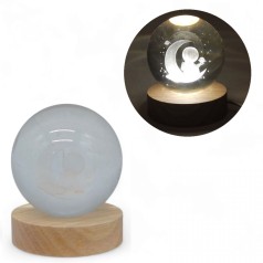 Нічник скляна куля Космонавт на Місяці 8 см