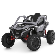 Джип M 6256EBLR-11 (1шт) р/к2,4G, 4мотора45W,1акум12V12AH, MP3, USB, EVA, BLUETOOTH, TF, музика, світло, шкіра, сірий