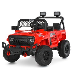 Джип M 6325EBLR-3 (1шт) 2,4G р/к, 1*12V9AH, 2*25W, MP3, USB, BLUETOOTH, TF, EVA, шкіра, світло, музика, червоний