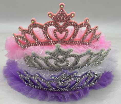 Обруч на голову "Корона ажурна зі стразами" 3кол.(50*12)