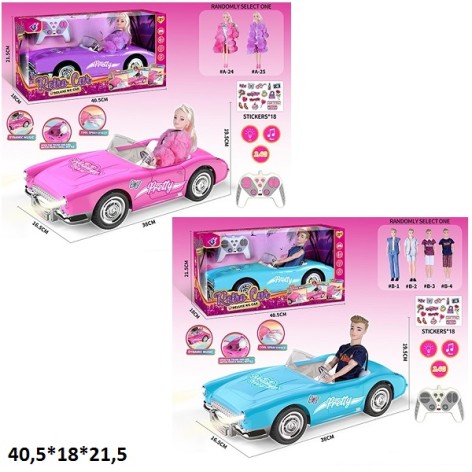 Машинка для ляльки на радіокеруванні 887-8/887-10 батар.муз.світ.дим.з лялькою.2в.кор.40,5*18*21,5 /24/