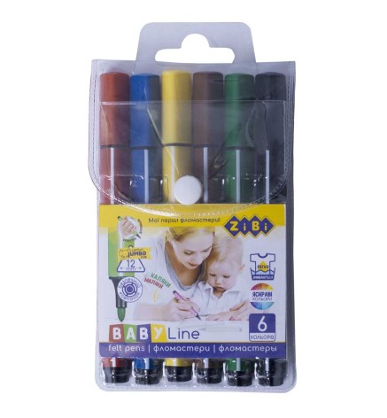 Фломастеры, 6 цветов, Jumbo