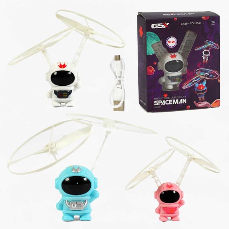 Летающая игрушка 3 вида, подсветка, сенсорное управление, встроенный аккумулятор, USB-кабель, в кор., микс видов 