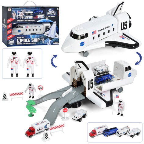 Набір машинок косміч. корабель37см, машинка4шт,фігурка2шт, дорож.знак,в кор,42,5-30,5-14 