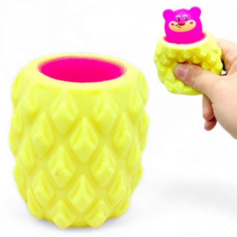 Игрушка антистресс "Мишка в ананасе", желтый