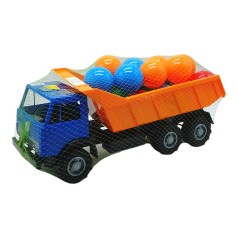 Машинка "Самоскид" з кульками (синя+ помаранчева)