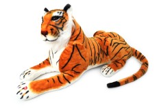 Мягкая игрушка Тигр лежачий музыкальный 80 см