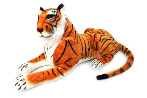 М'яка іграшка Тигр лежачий музичний 80 см