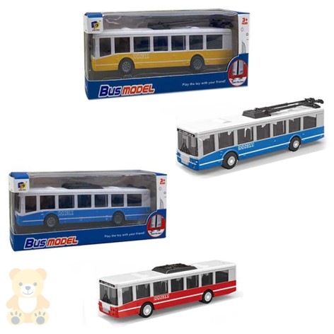 Тролейбус інерц, 17см, відчиняються двері, гумові колеса, мікс кольорів, в кор-ці, 18-7-4,5см 