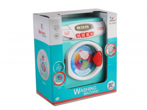 Игрушечная стиральная машинка, со световыми и звуковыми эффектами, крутит барабан, (17х12х22см)