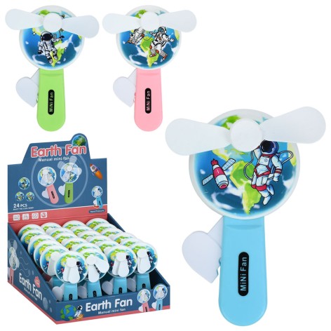 Вентилятор механічний, 12,5см, принт-космос, (3кольори) /6/144/24шт в кор. 24,5-13-26,5см