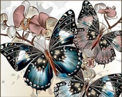 Набір для творчості алмазна картина Пастельна гармонія метеликів та орхідей Strateg розміром 30х40 см кр