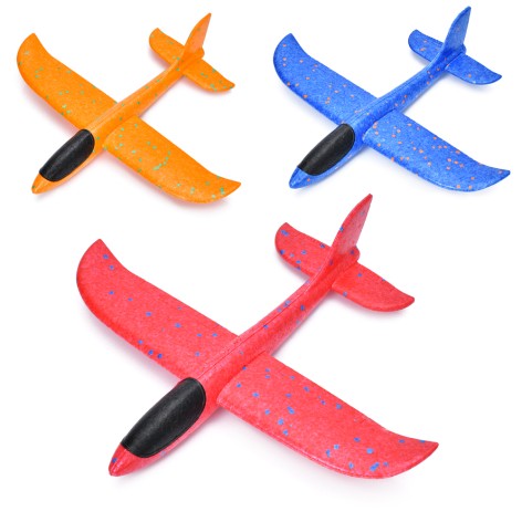 Самолет 31см, пенопласт, 3 цвета, в п/е 12-36-3см 