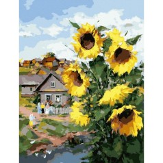 Роспись по номерам Подсолнухи у реки