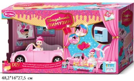 Кабриолет для куклы QL055-2 свадебный лимузин с куклой и аксессуарами 48,2*16*27,5