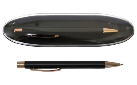 Ручка кулькова подарункова A-PLUS, синє чорнило, корпус металевий, в пластиковому футлярі A-924(947)